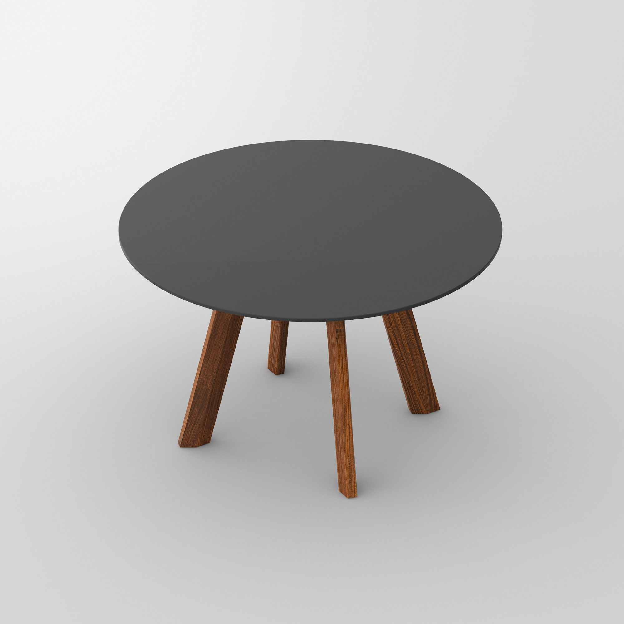 Runder Linoleum Tisch RHOMBI ROUND LINO cam3 Maßgefertigt aus Massivholz von vitamin design