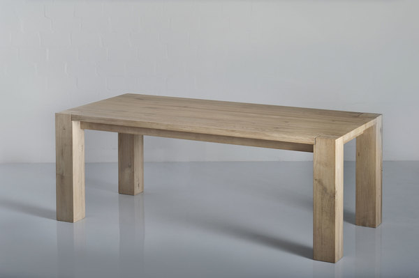 Rustic Solid Wood Table TAURUS 4 B14X14 1558 custom made in solid wood by vitamin design