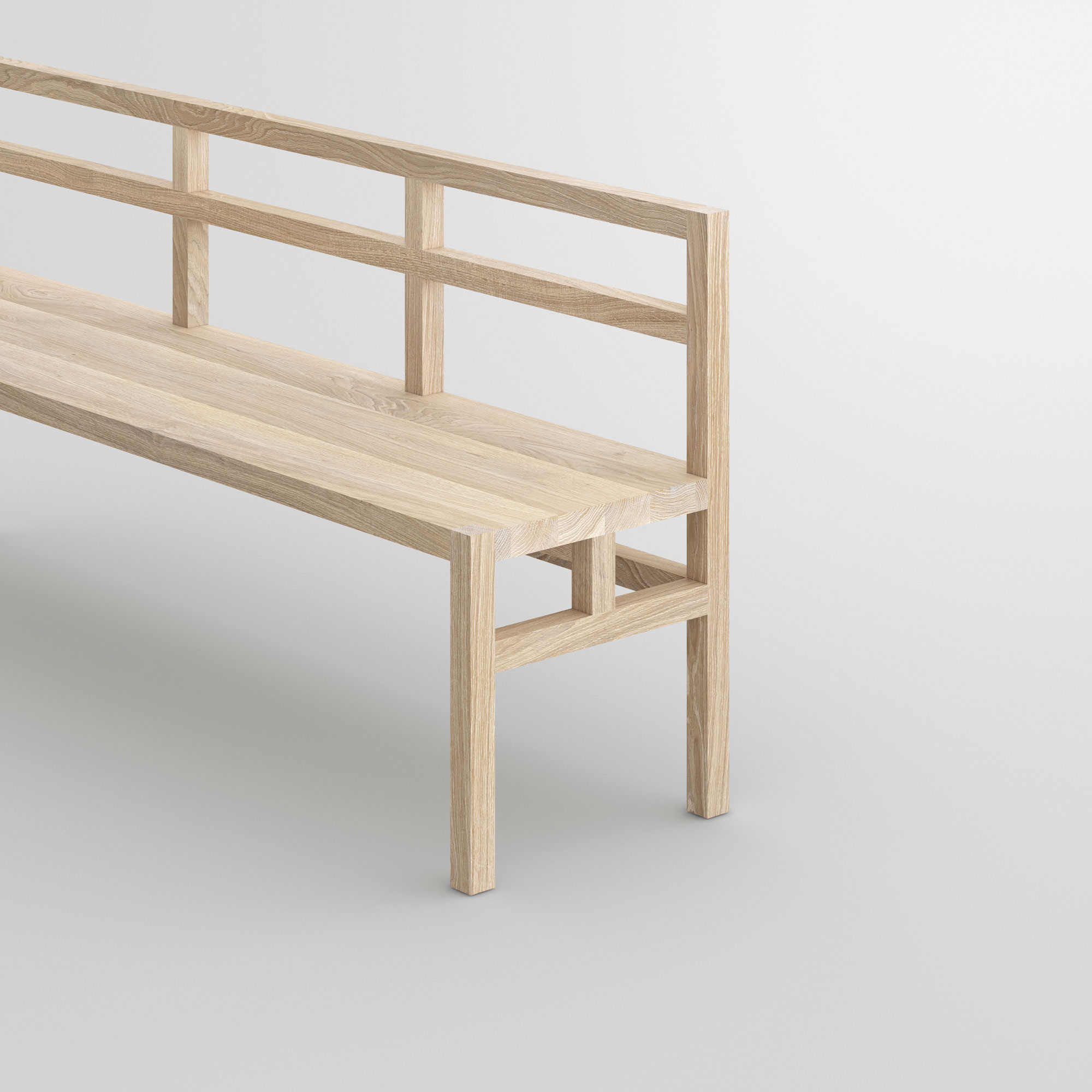 Holzbank mit Rückenlehne SENA RL cam2 Maßgefertigt aus Massivholz von vitamin design