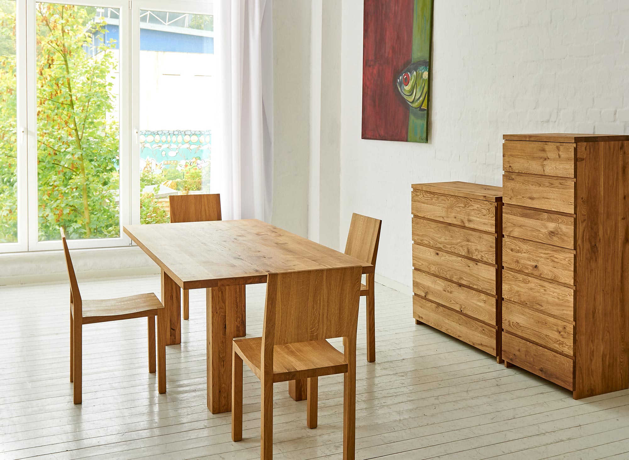 Zargenloser Tisch DUCK A Maßgefertigt aus Massivholz von vitamin design