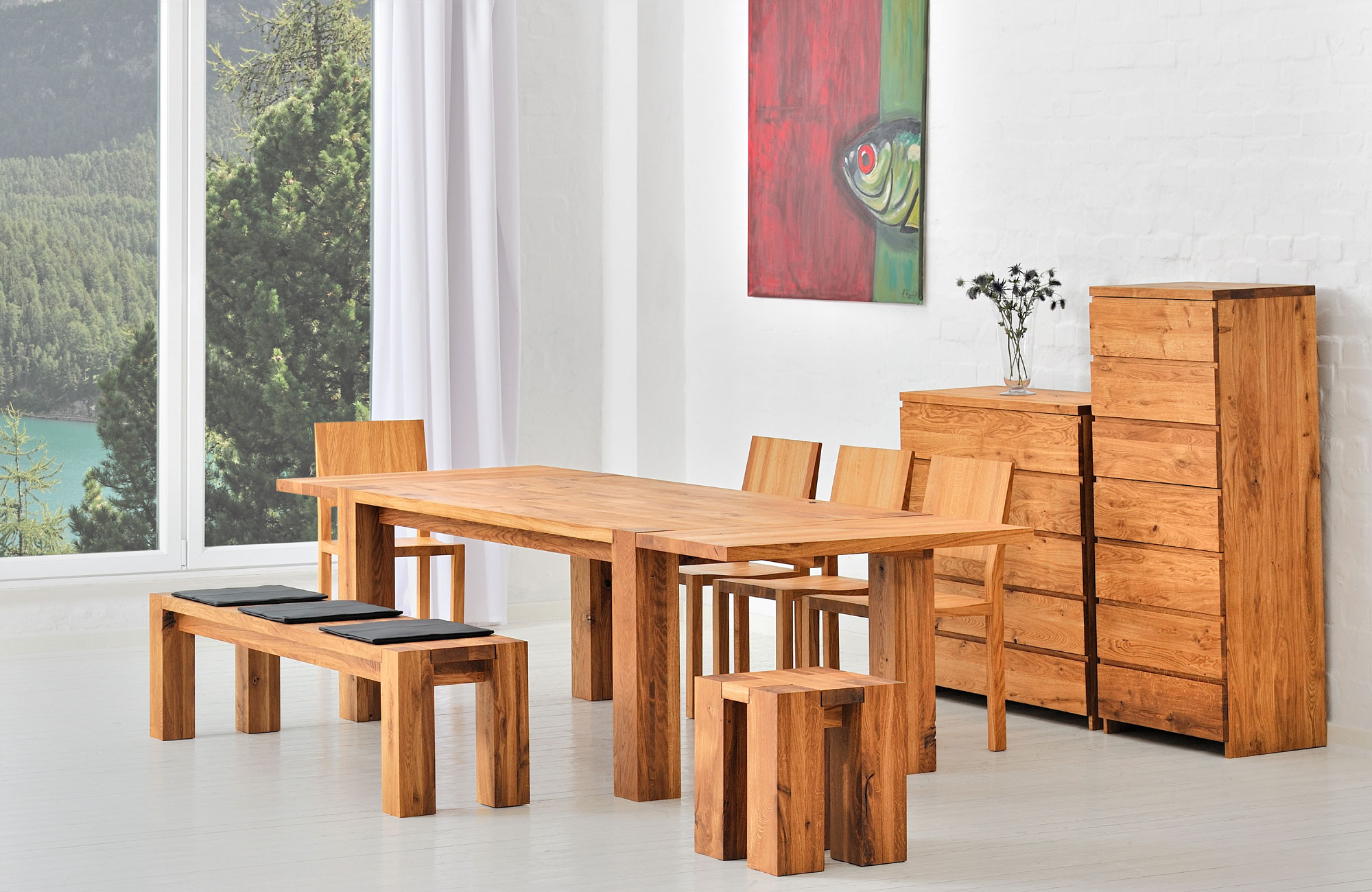 Rustikaler Massivholztisch TAURUS 4 B14X14 2074s Maßgefertigt aus Massivholz von vitamin design