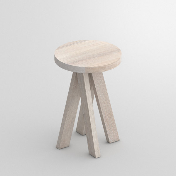 Designer Couchtisch ZIRKEL R Maßgefertigt aus Eiche massiv, weiß geölt von vitamin design