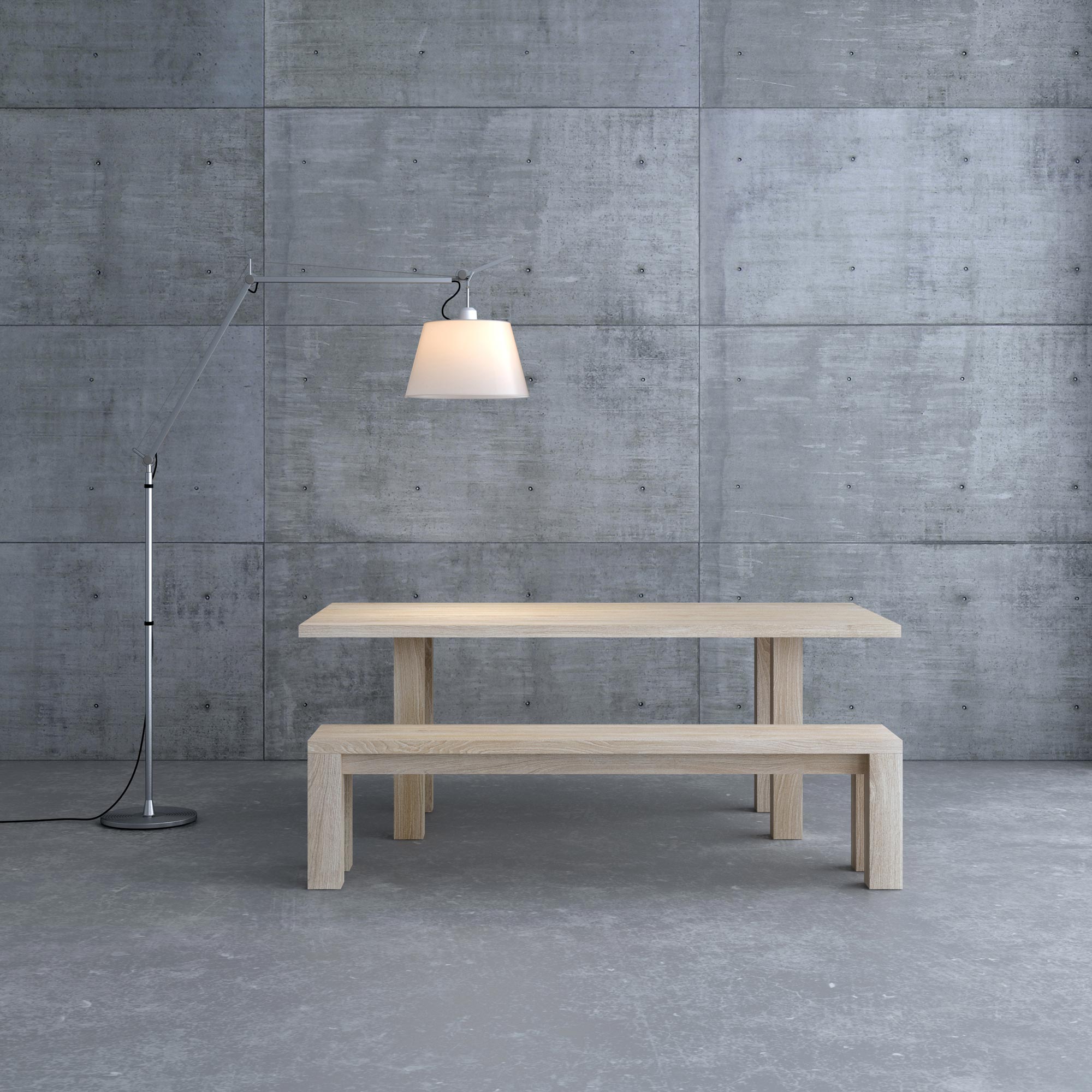 Zargenloser Tisch DUCK cam1 Maßgefertigt aus Massivholz von vitamin design