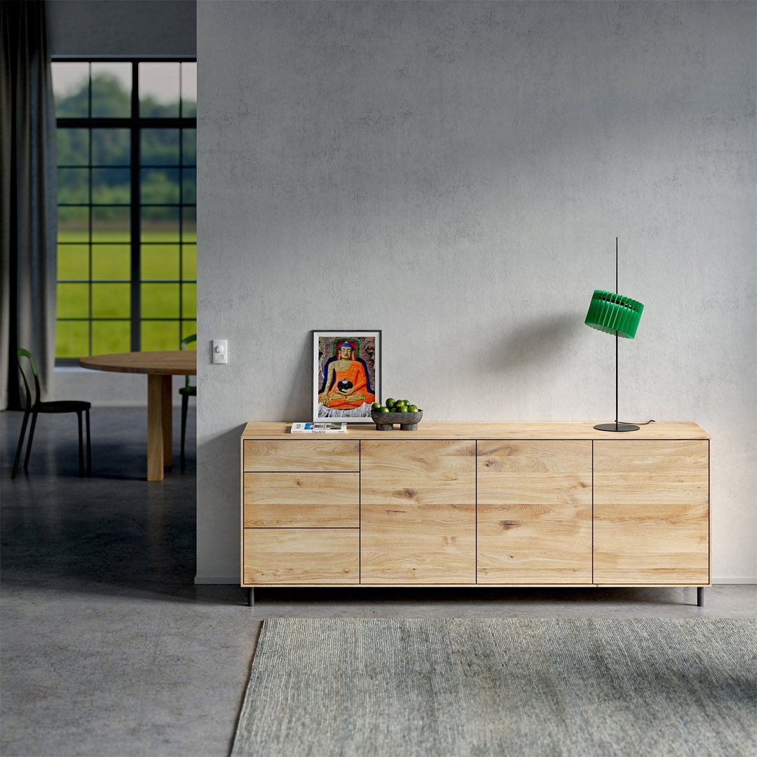 IOTA - simple and timeless #sideboard that fits into any ambience. #furnitureproduction @vitamin_design #productdesign @gg_designart #ingomaurerlamps @ingomaurer_official The configuration options offer inherently an incredible variety of options. Configure your own personal designer sideboard or custom made to your specifications. #designshowroom #modumshop Available in natural treated solid wood: ash, beech, core beech, cherry, maple, oak, knotty oak, walnut, knotty walnut. (Link in Bio)