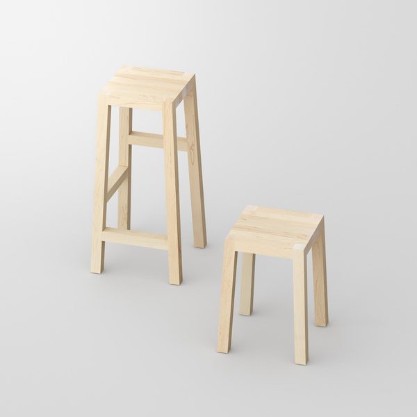 Massivholz Hocker TANTUM cam1 Maßgefertigt aus Massivholz von vitamin design